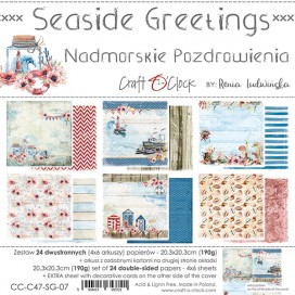 Дизайнерска хартия Seaside Greetings на Craft O`Clock 20,3/20,3 см 